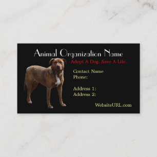 Pitbull Photo Dog Rescue Business Card