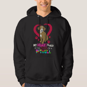 Pitbull Pit Bull Terrier Heart In The Paws Pitbull Hoodie