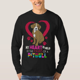 Pitbull Pit Bull Terrier Heart In The Paws Pitbull T-Shirt