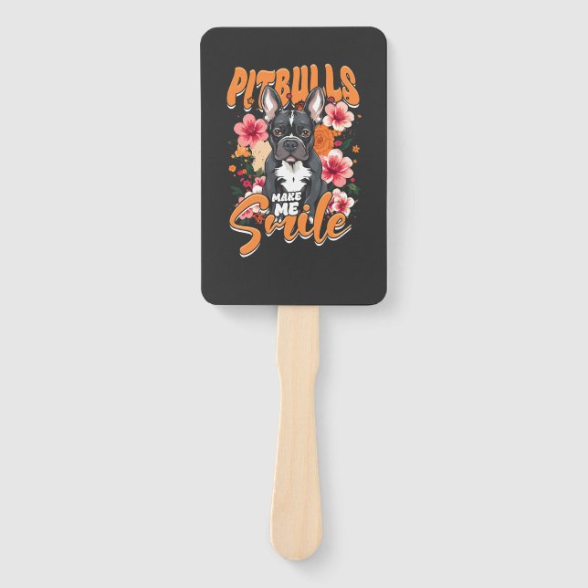 Pitbull Pitbulls Hand Fan (Front)