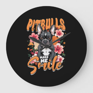 Pitbull Pitbulls Large Clock