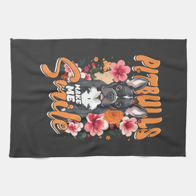 Pitbull Pitbulls Tea Towel (Horizontal)