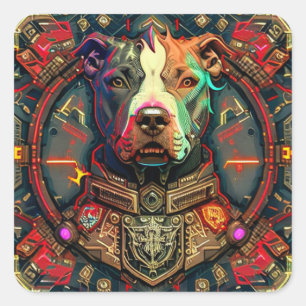 Pitbull " Pittie " Cyberpunk Style Sticker