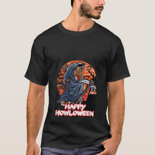 Pitbull Pittie Happy Halloween Costume Grim Reaper T-Shirt
