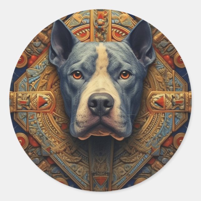 Pitbull " Pittie " Mediaeval Sticker (Front)