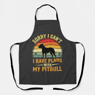 Pitbull Plans Vintage Sunset Dog Lover Apron