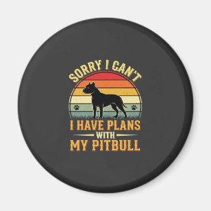 Pitbull Plans Vintage Sunset Dog Lover Magnet