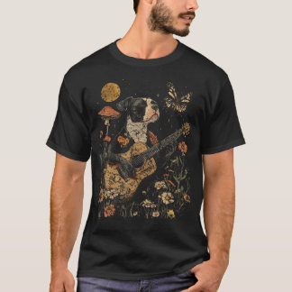 Pitbull Playing Guitar T-Shirt