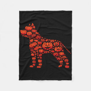 Pitbull Pumpkin Jack O Lantern Halloween Mens Wome Fleece Blanket