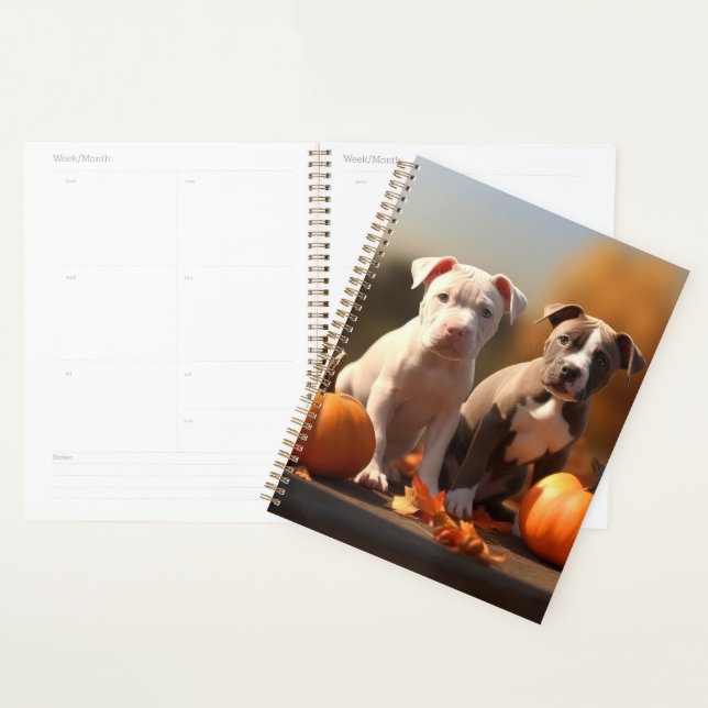 Pitbull Puppy Autumn Delight Pumpkin  Planner (Display)