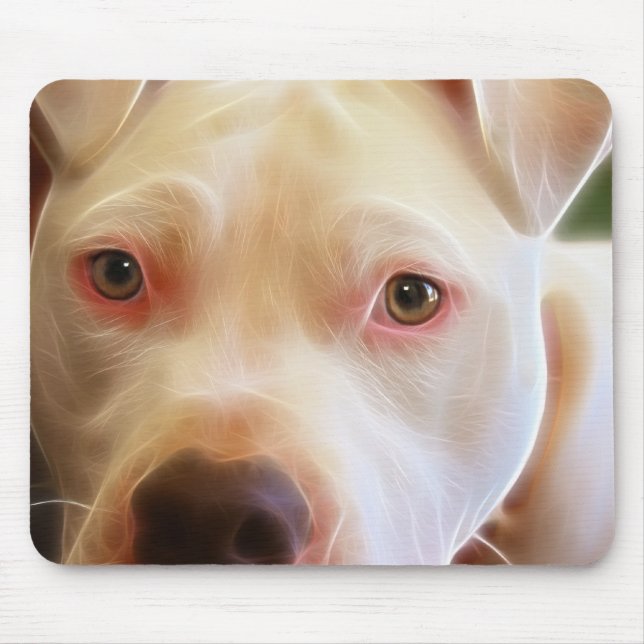 Pitbull Puppy Dog Eyes Art Photography Mouse Pad (Front)