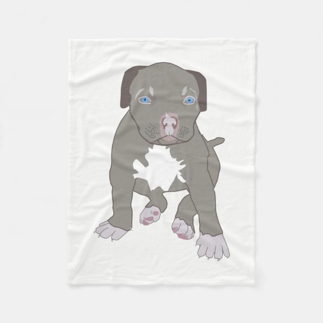 Pitbull Puppy Fleece Blanket (Front)
