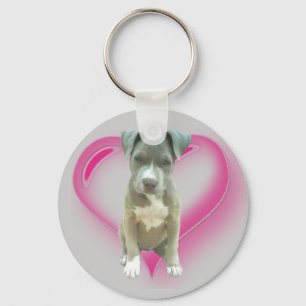 Pitbull puppy keychain
