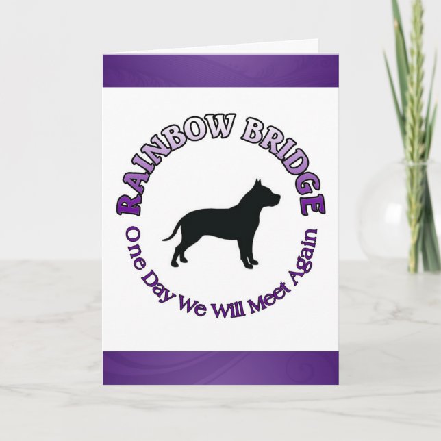 PITBULL RAINBOW BRIDGE SYMPATHY CARD (Front)