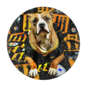 Pitbull Rescue Dog Football Fanatic Cutting Board