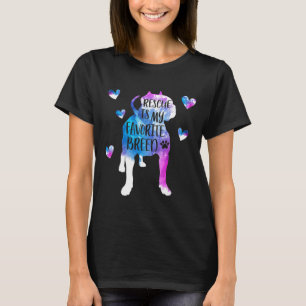 Pitbull Rescue Is My Favourite Breed Watercolor Cu T-Shirt