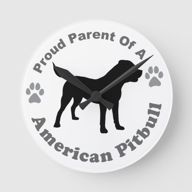Pitbull Round Clock (Front)
