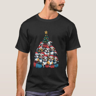 Pitbull Santa Christmas Tree Funny Pittie Dog Love T-Shirt