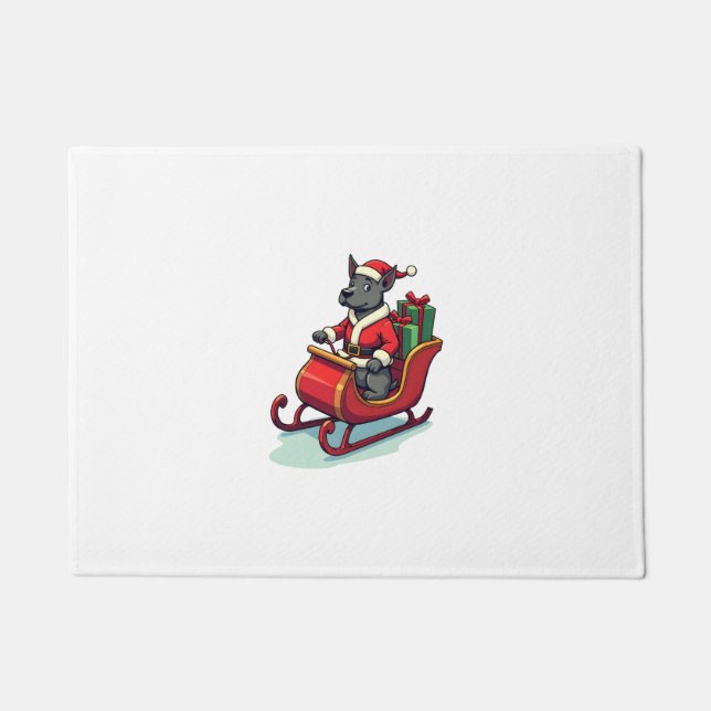 Pitbull Santa Ride Doormat (Front)