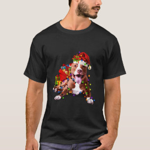 Pitbull Santa T Funny Dog Lover Gift For Christmas T-Shirt