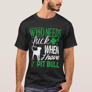 Pitbull Shamrock St Patricks Day Dog T-Shirt
