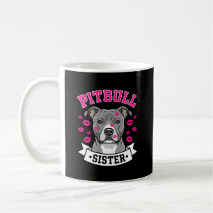 Pitbull Sister Dog Lover Vector Design Coffee Mug