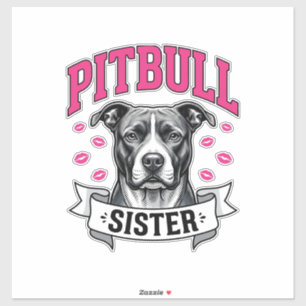 Pitbull Sister Vintage Dog Lover Vector Design_1
