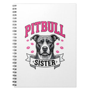 Pitbull Sister Vintage Dog Lover Vector Design_1 Notebook