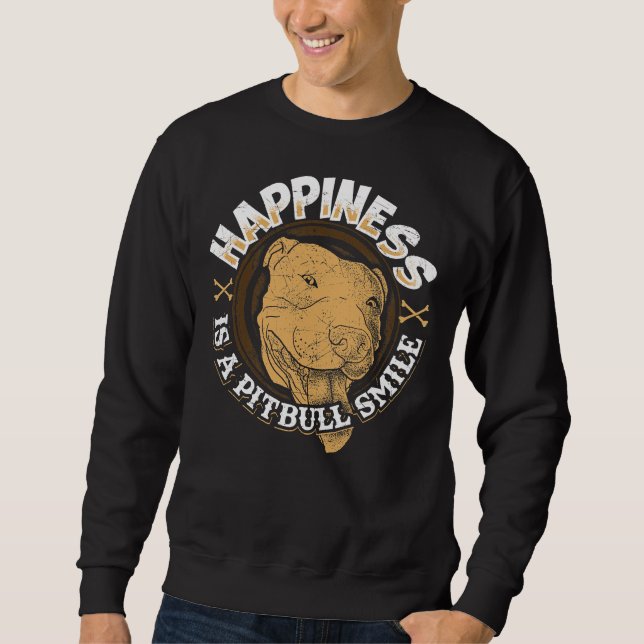 Pitbull Smile Dog Sweatshirt (Front)
