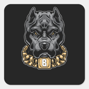 Pitbull Square Sticker