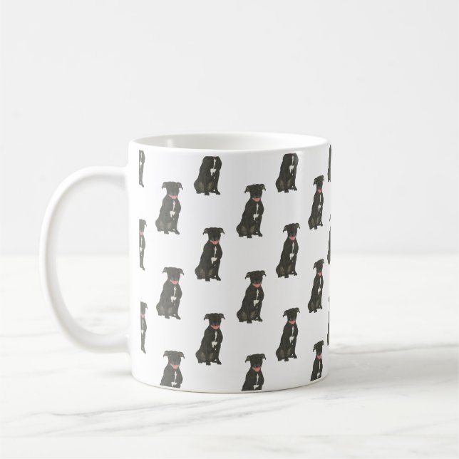 Pitbull Staffy (Black) Coffee Mug (Left)