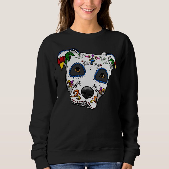 Pitbull Sugar Skull Sweatshirt (Front)