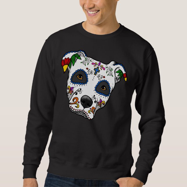 Pitbull Sugar Skull Sweatshirt (Front)