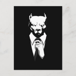Pitbull suit postcard