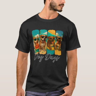 Pitbull Summer Vibes Dog Days Pitbull Mum Dad Brus T-Shirt