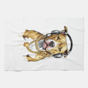 Pitbull T-shirt street style Tea Towel