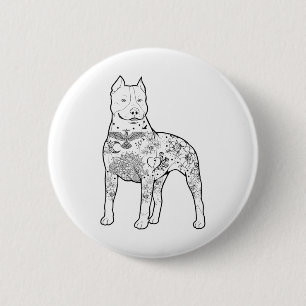 Pitbull Tattoos Design Dog Trainer Cool Pitbulls A 6 Cm Round Badge