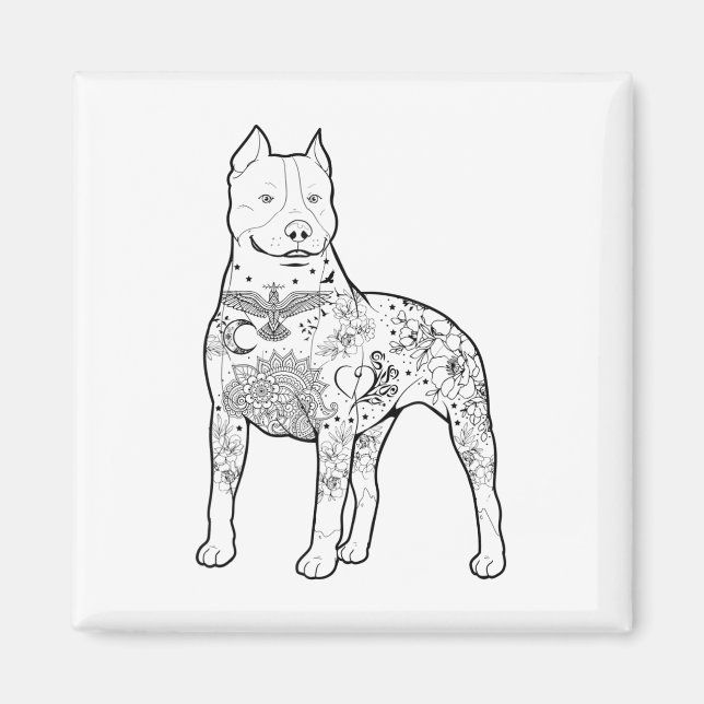 Pitbull Tattoos Design Dog Trainer Cool Pitbulls A Magnet (Front)