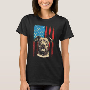 Pitbull Terrier American USA Flag 4th of July Patr T-Shirt