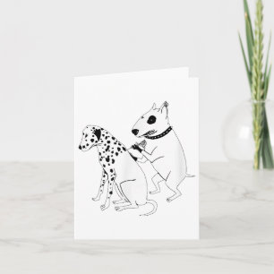 Pitbull Terrier Dog Animal Dalmatian Tattoo Puppy Card