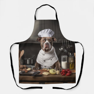 Pitbull Terrier Dog Chef Apron