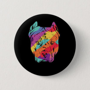 Pitbull Terrier - Dog Head 6 Cm Round Badge