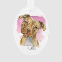 Pitbull Terrier Dog Head Tilt | Add Your Name
