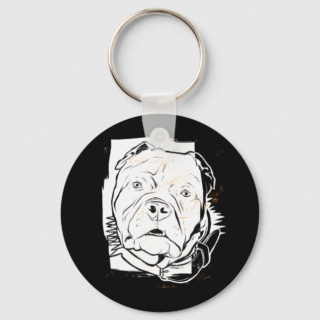 Pitbull Terrier - Fearless Dog Key Ring (Front)