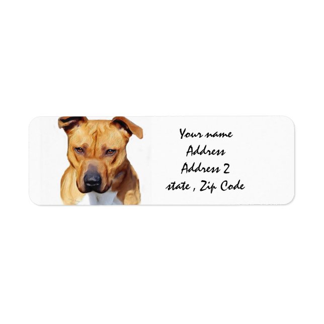 Pitbull Terrier Return Address Label (Front)