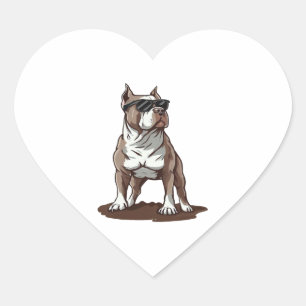 Pitbull The Guardian Heart Sticker