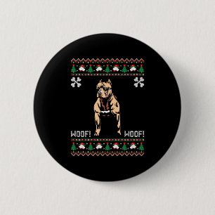 Pitbull Ugly Christmas Sweater 6 Cm Round Badge
