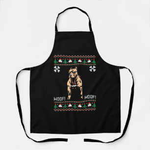 Pitbull Ugly Christmas Sweater Apron
