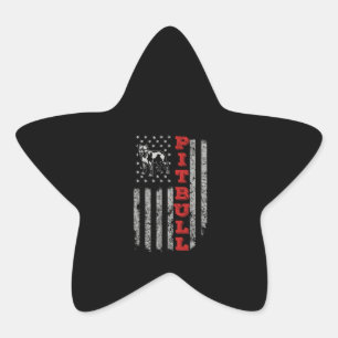 Pitbull USA American Flag Star Sticker