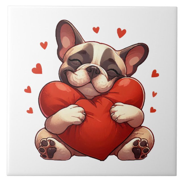 Pitbull Valentine's Day Gifts Ceramic Tile (Front)